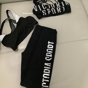 Knockout by Victoria Secret legging set + extra sports bra - Black